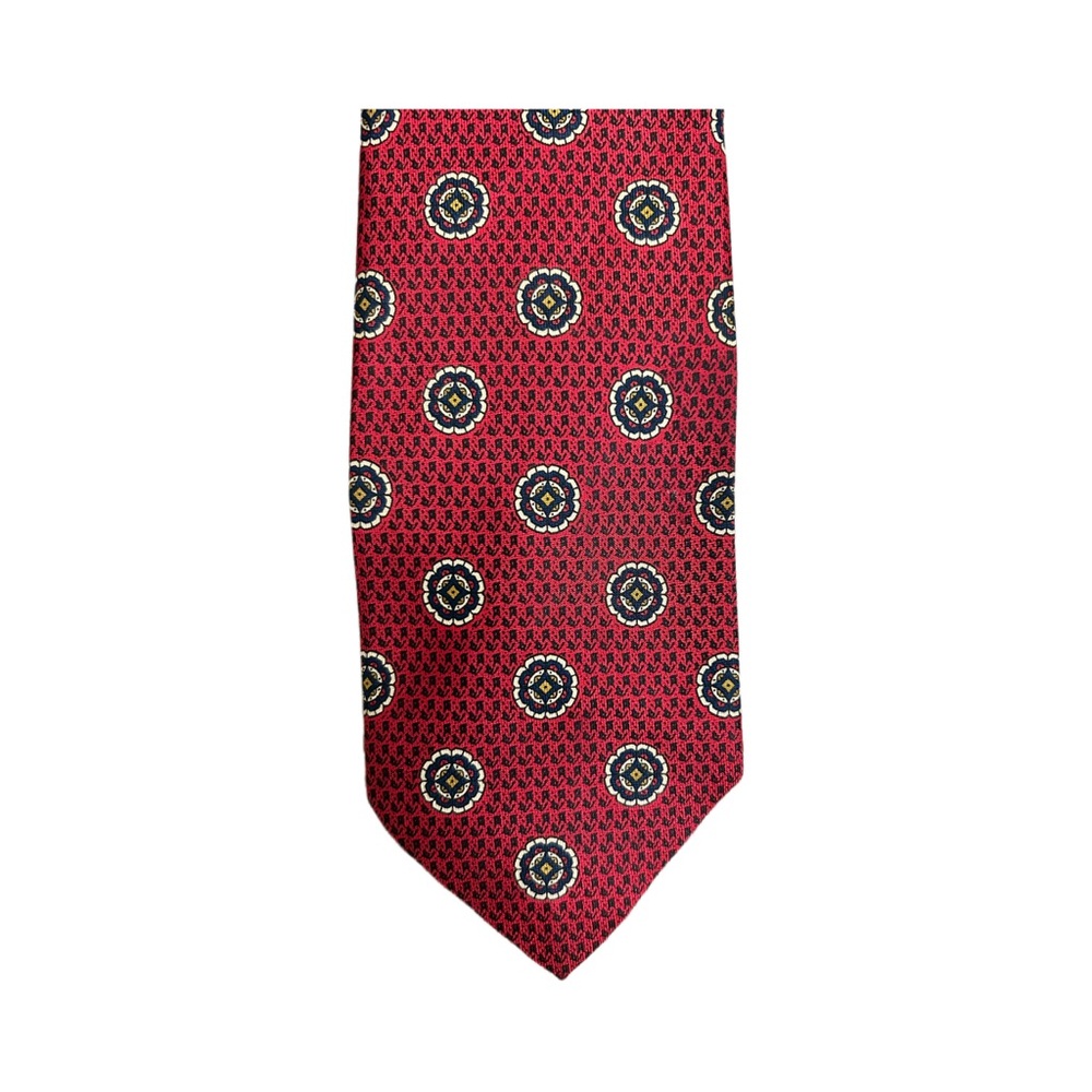 Brooks Brothers Paisley Red and Black Classic 100% Silk Tie L 55” W 3.5”